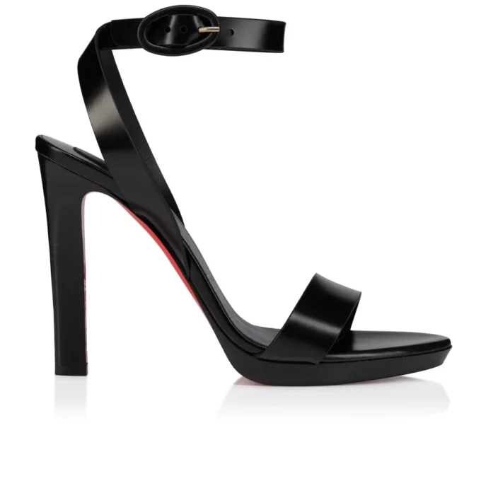 Fanny Sandal – 120 mm Riemchensandalen – Patiniertes Kalbsleder – Schwarz – Damen Fanny Sandal – 120 mm Riemchensandalen – Patiniertes Kalbsleder – Schwarz – Damen