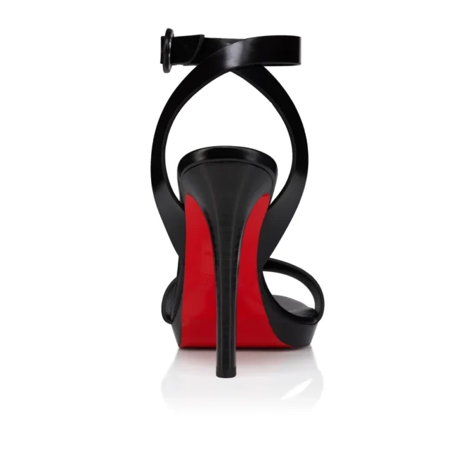 Fanny Sandal – 120 mm Riemchensandalen – Patiniertes Kalbsleder – Schwarz – Damen Fanny Sandal – 120 mm Riemchensandalen – Patiniertes Kalbsleder – Schwarz – Damen