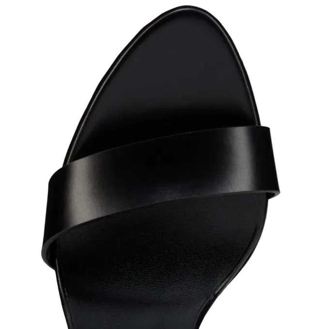 Fanny Sandal – 120 mm Riemchensandalen – Patiniertes Kalbsleder – Schwarz – Damen Fanny Sandal – 120 mm Riemchensandalen – Patiniertes Kalbsleder – Schwarz – Damen