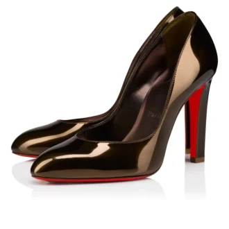Fannylove – 100-mm-Pumps – Laminiertes Kalbsleder – Bronzo – Damen