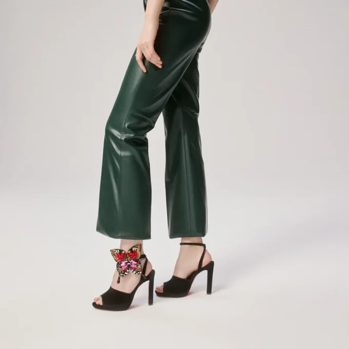 Farfa Luna – 120 mm Riemchensandalen – Samt – Schwarz – Damen Farfa Luna – 120 mm Riemchensandalen – Samt – Schwarz – Damen