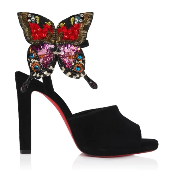 Farfa Luna – 120 mm Riemchensandalen – Samt – Schwarz – Damen Farfa Luna – 120 mm Riemchensandalen – Samt – Schwarz – Damen