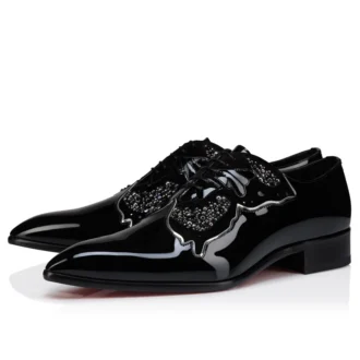 Farfarock – Oxfords – Lackkalbsleder und Veau Velours – Schwarz – Herren