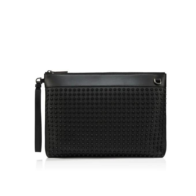 Funky – Pouch – genarbtes Kalbsleder und Spikes – Schwarz Funky – Pouch – genarbtes Kalbsleder und Spikes – Schwarz