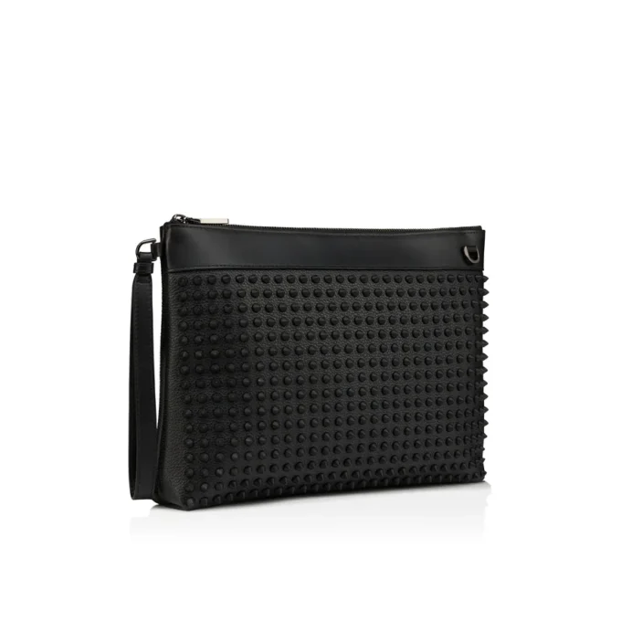Funky – Pouch – genarbtes Kalbsleder und Spikes – Schwarz Funky – Pouch – genarbtes Kalbsleder und Spikes – Schwarz