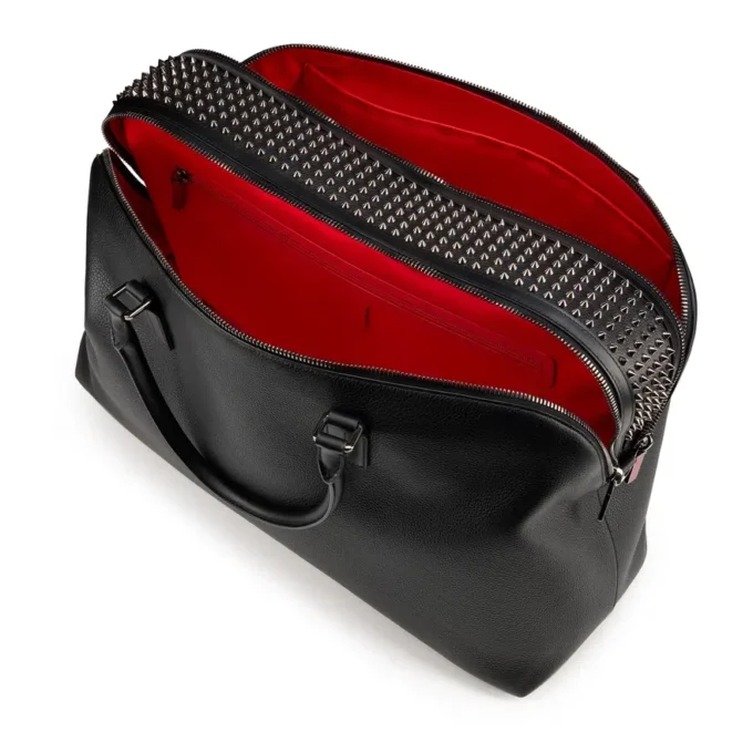 Funky – Reisetasche – genarbtes Kalbsleder und Spikes – Schwarz Funky – Reisetasche – genarbtes Kalbsleder und Spikes – Schwarz