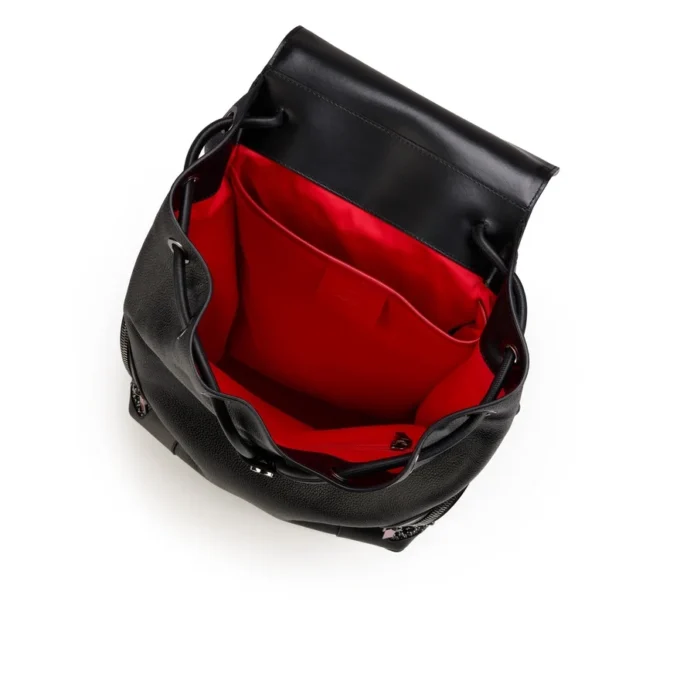 Funky – Rucksack – genarbtes Kalbsleder, Strass und Nieten – Schwarz Funky – Rucksack – genarbtes Kalbsleder, Strass und Nieten – Schwarz