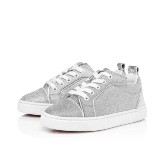 Funnyto – Sneaker – Glitzerndes Kalbsleder – Silber – Kinder
