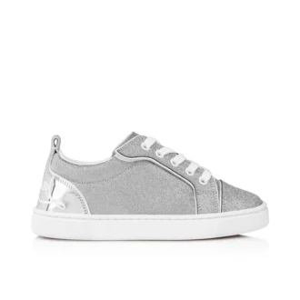 Funnyto – Sneaker – Glitzerndes Kalbsleder – Silber – Kinder