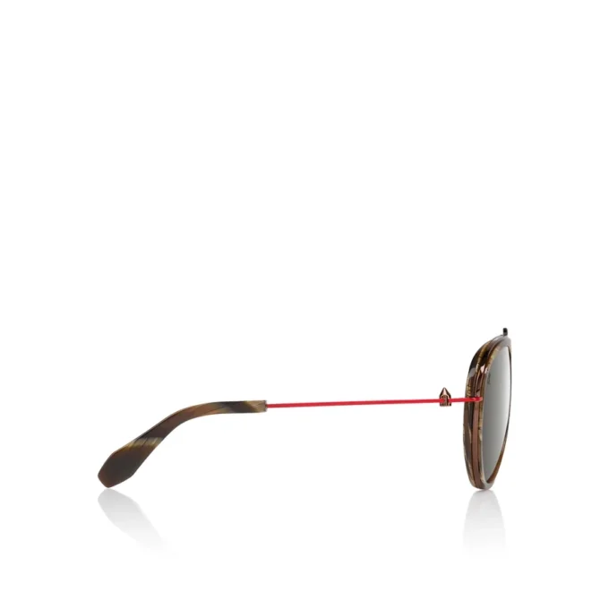 Greggo Lb0004 – Sonnenbrille – Metall – Braunes Horn Greggo Lb0004 – Sonnenbrille – Metall – Braunes Horn