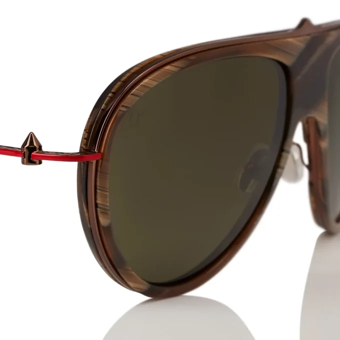 Greggo Lb0004 – Sonnenbrille – Metall – Braunes Horn Greggo Lb0004 – Sonnenbrille – Metall – Braunes Horn