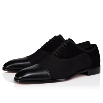 Greggory – Oxfords – Kalbsleder, Baumwolltwill und Veau-Velours – Schwarz – Herren