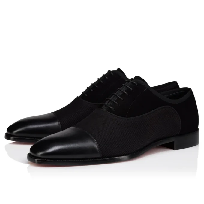 Greggory – Oxfords – Kalbsleder, Baumwolltwill und Veau-Velours – Schwarz – Herren Greggory – Oxfords – Kalbsleder, Baumwolltwill und Veau-Velours – Schwarz – Herren