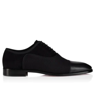 Greggory – Oxfords – Kalbsleder, Baumwolltwill und Veau-Velours – Schwarz – Herren