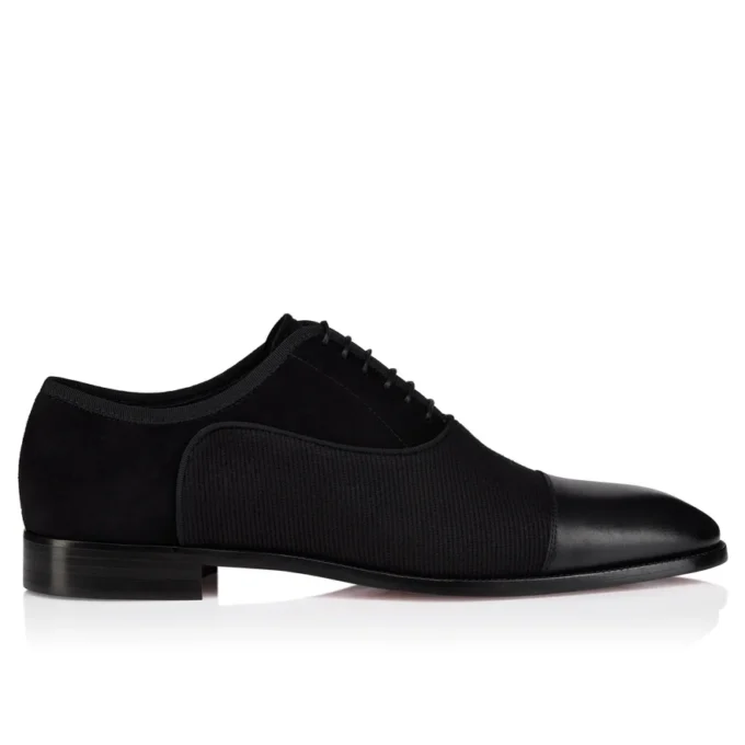 Greggory – Oxfords – Kalbsleder, Baumwolltwill und Veau-Velours – Schwarz – Herren Greggory – Oxfords – Kalbsleder, Baumwolltwill und Veau-Velours – Schwarz – Herren