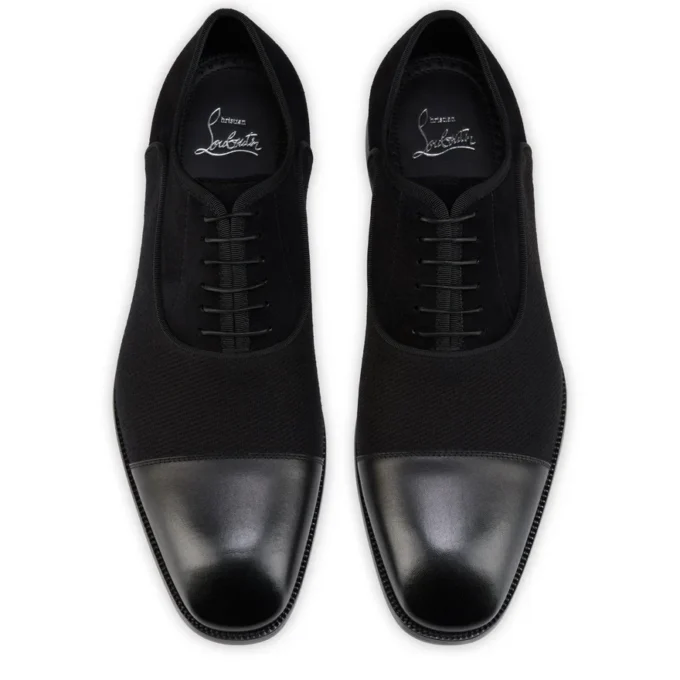 Greggory – Oxfords – Kalbsleder, Baumwolltwill und Veau-Velours – Schwarz – Herren Greggory – Oxfords – Kalbsleder, Baumwolltwill und Veau-Velours – Schwarz – Herren