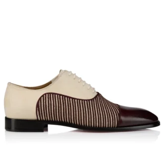 Greggory – Oxfords – Kalbsleder, Twill-Webung und Wildleder – Weiß und Braun – Herren