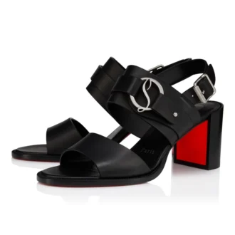 Her in Roma – 70-mm-Sandalen – gewachstes Kalbsleder – Schwarz – Damen