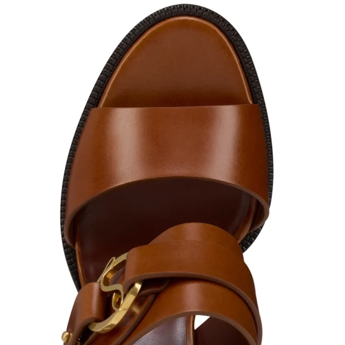 Her in Roma – 70-mm-Sandalen – Patiniertes Kalbsleder – Dunkles Karminrot – Damen Her in Roma – 70-mm-Sandalen – Patiniertes Kalbsleder – Dunkles Karminrot – Damen