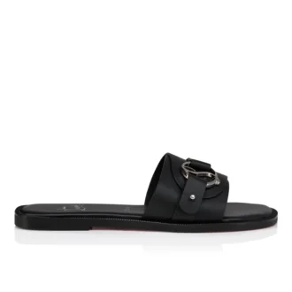 Her in Roma Mule – Pantoletten – Kalbsleder – Schwarz – Damen