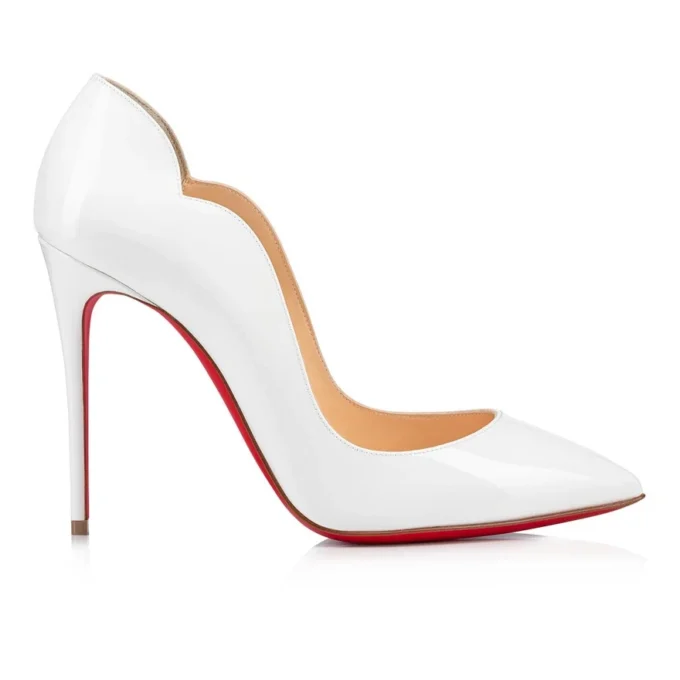 Hot Chick – 100-mm-Pumps – Lackkalbsleder – Bianco – Damen