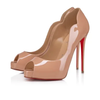 Hot Chick Alta – 120 mm Pumps mit offener Spitze – Lackkalbsleder – Blush – Damen
