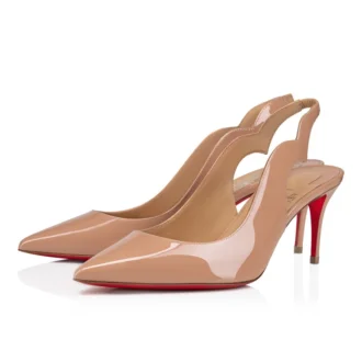 Hot Chick Sling – 70-mm-Slingback-Pumps – Lackkalbsleder – Blush – Damen