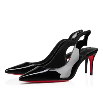 Hot Chick Sling – 70-mm-Slingback-Pumps – Lackkalbsleder – Schwarz – Damen