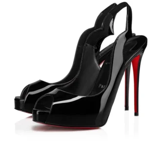 Hot Chick Sling Alta – 120-mm-Slingback-Pumps – Lackkalbsleder – Schwarz – Damen