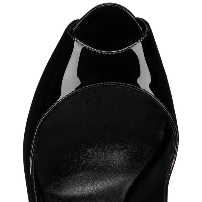 Hot Chick Sling Alta – 120-mm-Slingback-Pumps – Lackkalbsleder – Schwarz – Damen