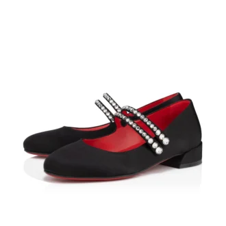 Jane Fille – Ballerinas – Kreppsatin – Schwarz – Kinder