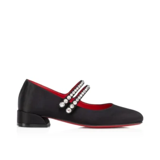 Jane Fille – Ballerinas – Kreppsatin – Schwarz – Kinder
