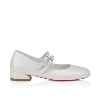Jane Fille – Ballerinas – Perlglänzendes Nappaleder – Bianco – Kinder