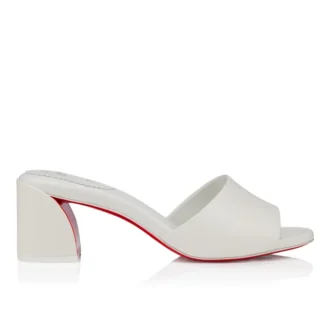 Jane Mule – 55 mm Pantoletten – Nappaleder – Bianco – Damen