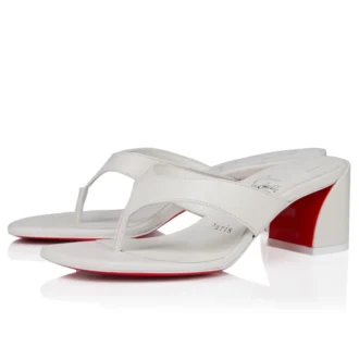 Janetonga – 55-mm-Zehensandalen – Lamm-Nappaleder – Bianco – Damen