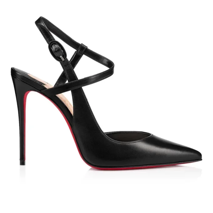 Jenlove – 100-mm-Riemchenpumps – Ziegenleder – Schwarz – Damen