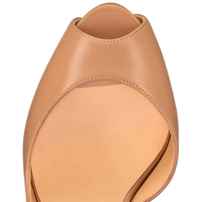 Jenlove – 120 mm Pumps mit offener Spitze – Ziegenleder – Blush – Damen