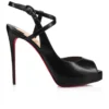 Jenlove Alta – 120 mm Pumps mit offener Spitze – Ziegenleder – Schwarz – Damen