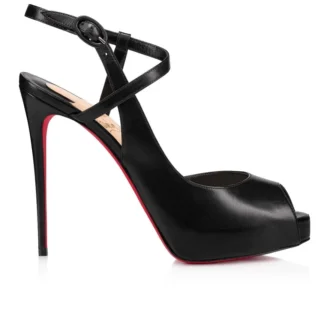 Jenlove Alta – 120 mm Pumps mit offener Spitze – Ziegenleder – Schwarz – Damen