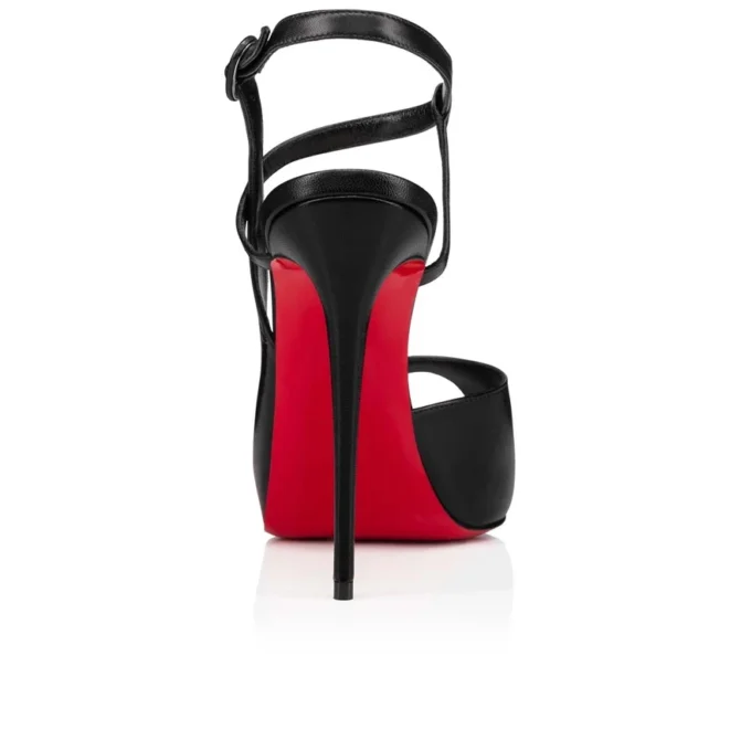 Jenlove Alta – 120 mm Pumps mit offener Spitze – Ziegenleder – Schwarz – Damen