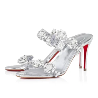 Just Jewel – 85-mm-Sandalen – TPU und laminiertes Kalbsleder – Kristall – Damen