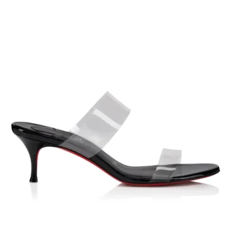 Just Nothing – 55-mm-Pantoletten – TPU und lackiertes Kalbsleder – Schwarz – Damen