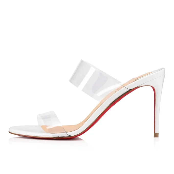Just Nothing – 84-mm-Mules – Lackkalbsleder und PVC – Bianco Just Nothing – 84-mm-Mules – Lackkalbsleder und PVC – Bianco