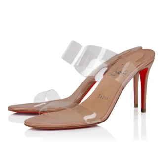 Just Nothing – 85-mm-Pantoletten – Lackleder und TPU – Blush – Damen