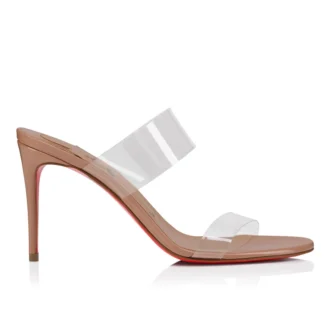 Just Nothing – 85-mm-Pantoletten – Lackleder und TPU – Blush – Damen