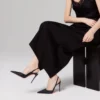 Kate Max O Sling – 100 mm Slingback-Pumps – Krepp-Satin – Schwarz – Damen Kate Max O Sling – 100 mm Slingback-Pumps – Krepp-Satin – Schwarz – Damen