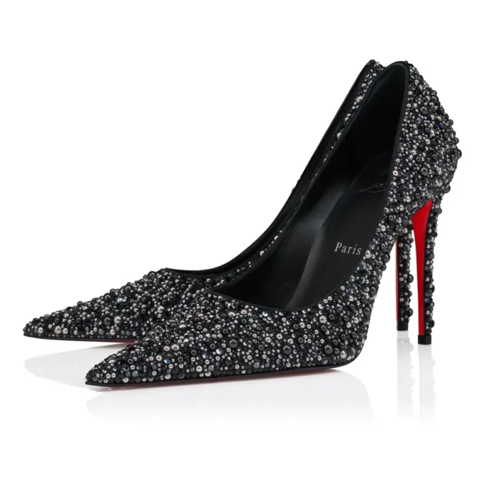 Kate Max Perla – 100-mm-Pumps – Kreppsatin, Strass und Perlen – Schwarz – Damen Kate Max Perla – 100-mm-Pumps – Kreppsatin, Strass und Perlen – Schwarz – Damen