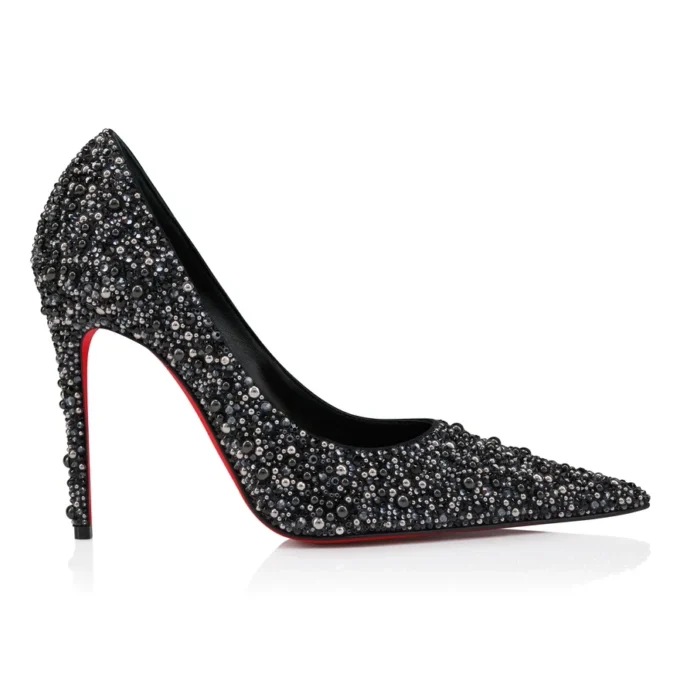 Kate Max Perla – 100-mm-Pumps – Kreppsatin, Strass und Perlen – Schwarz – Damen Kate Max Perla – 100-mm-Pumps – Kreppsatin, Strass und Perlen – Schwarz – Damen