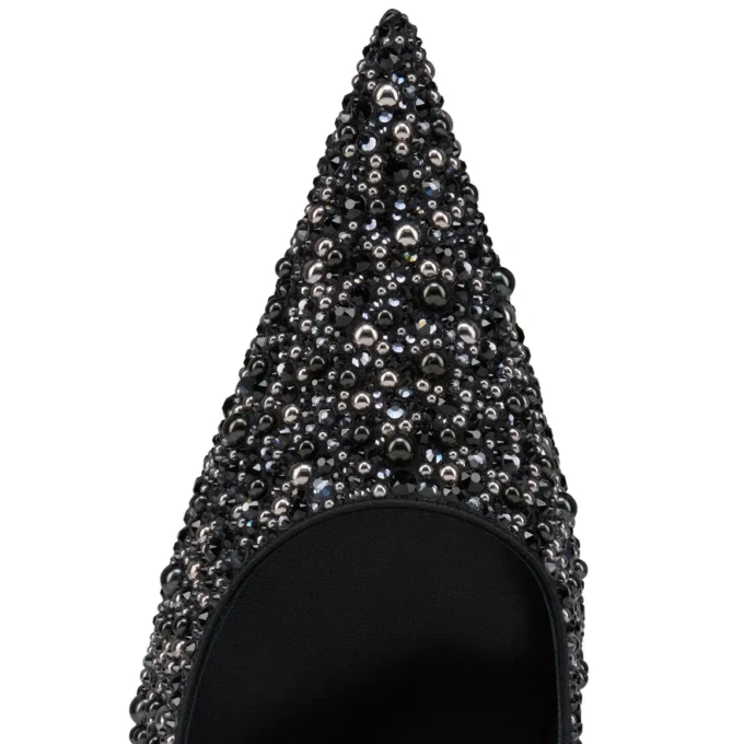 Kate Max Perla – 100-mm-Pumps – Kreppsatin, Strass und Perlen – Schwarz – Damen Kate Max Perla – 100-mm-Pumps – Kreppsatin, Strass und Perlen – Schwarz – Damen