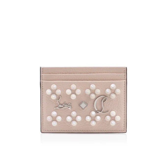 Kios – Kartenetui – genarbtes Kalbsleder und Loubinthesky-Spikes – Leche Kios – Kartenetui – genarbtes Kalbsleder und Loubinthesky-Spikes – Leche